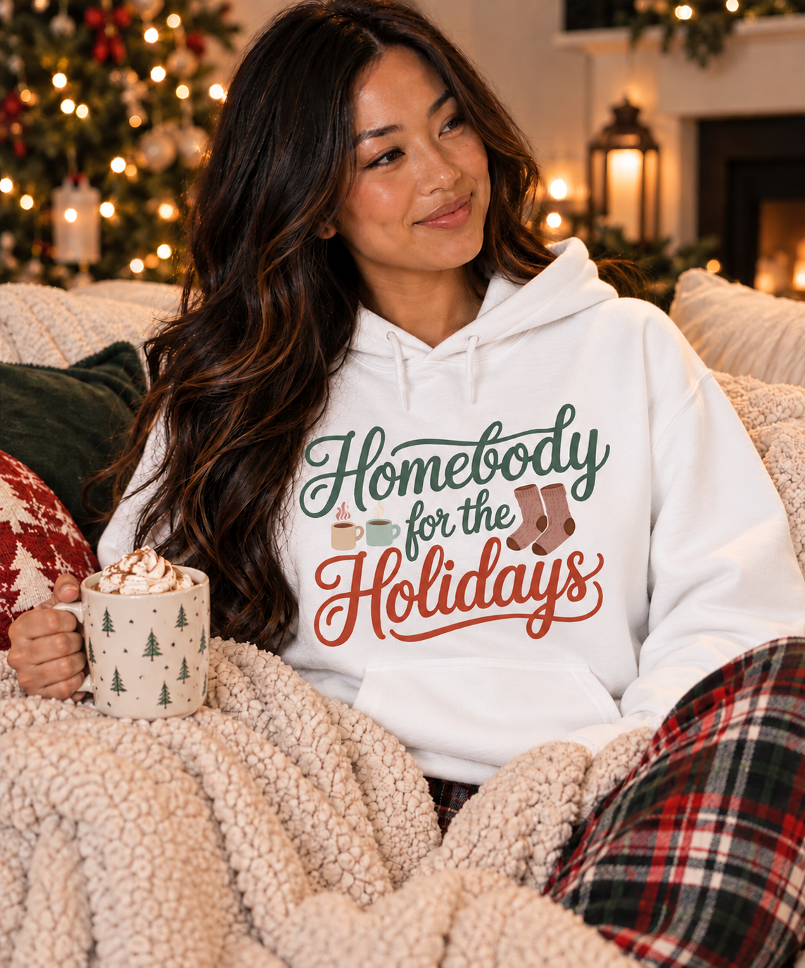 Homebody for the Holidays Christmas T-Shirt, Sweatshirt & Hoodie | Unisex Holiday Apparel