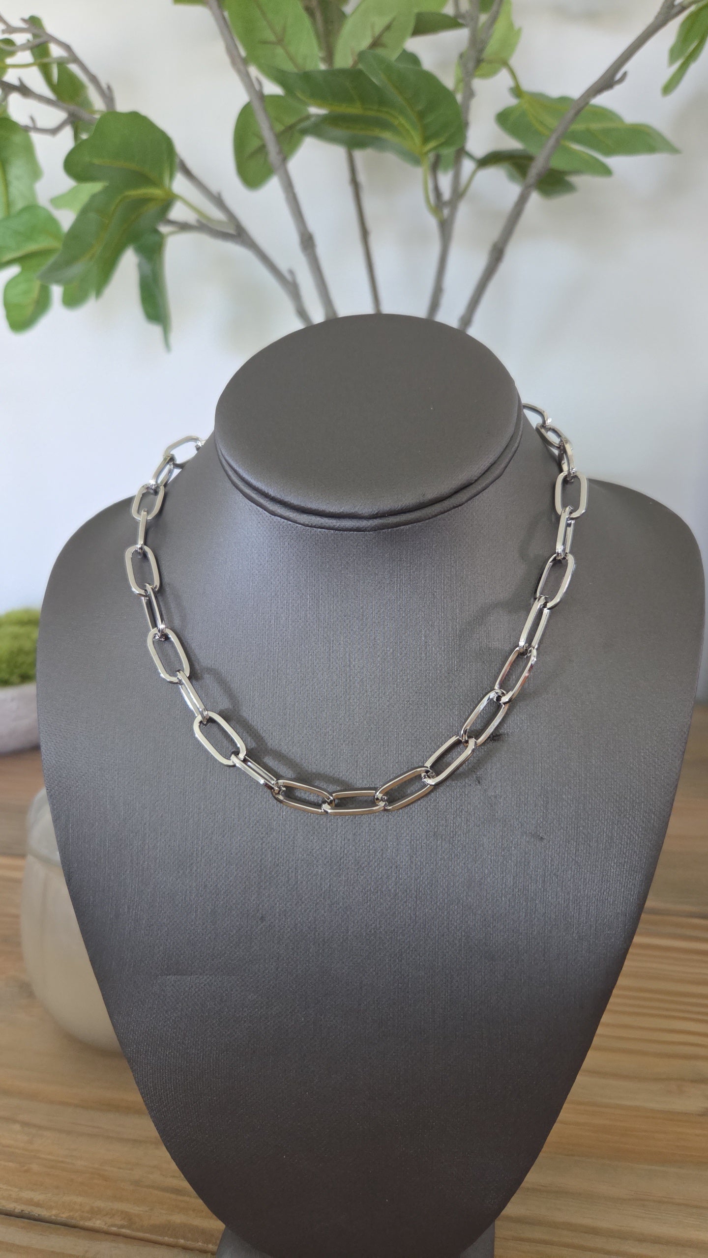 Bold Link Silver Chain Necklace