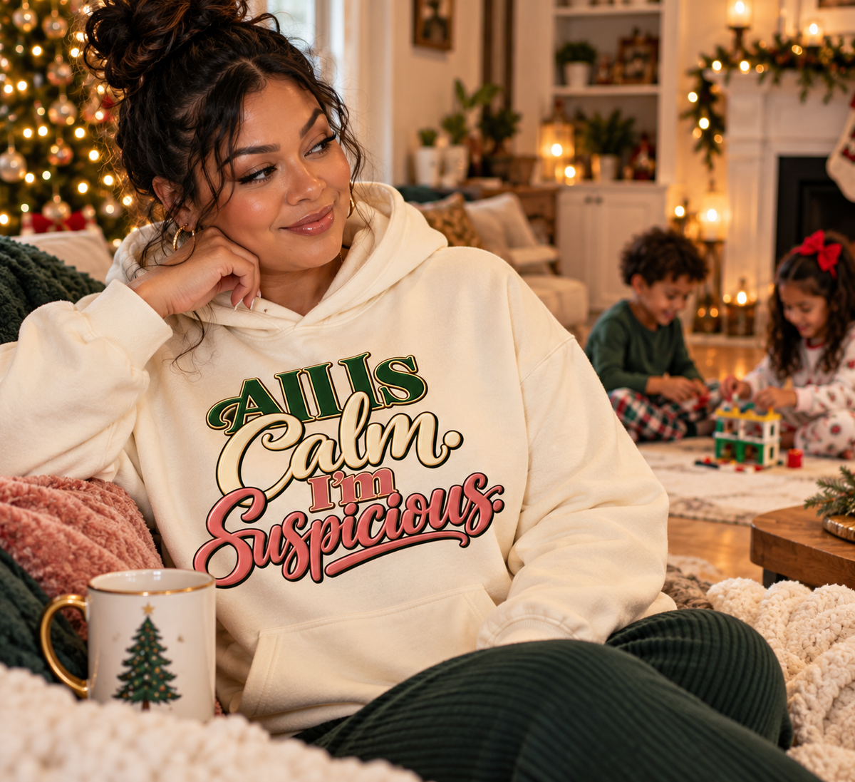 All Is Calm. I'm Suspicious. | Unisex Christmas Tee, Sweatshirt & Hoodie