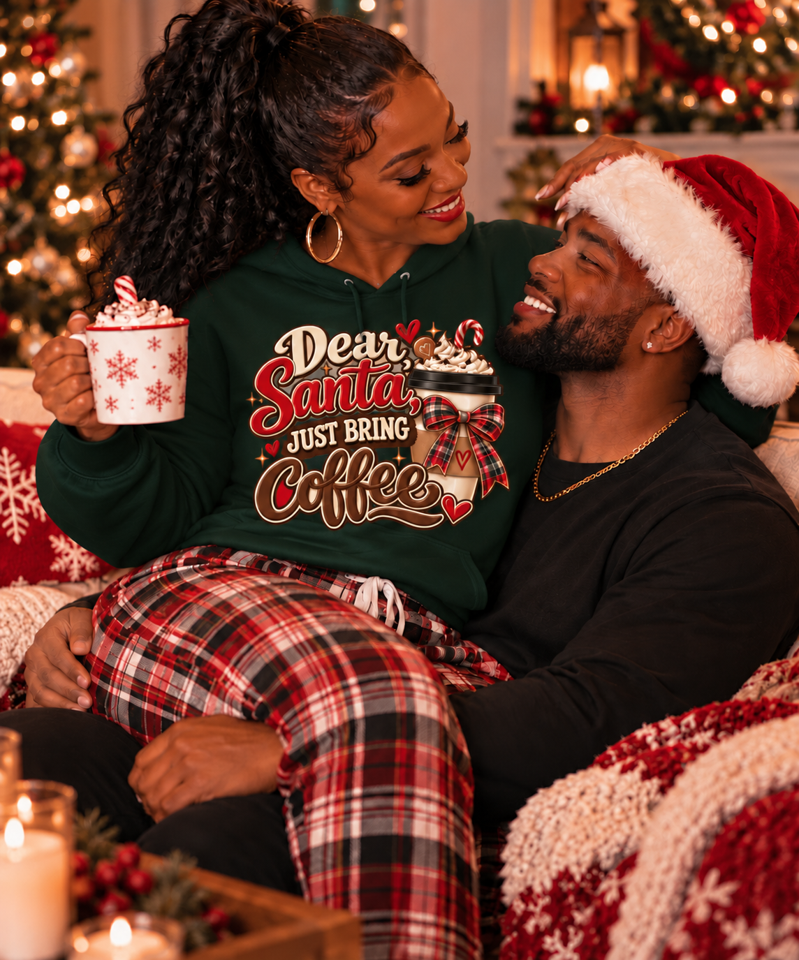 Dear Santa, Just Bring Coffee | Christmas T-Shirt, Sweatshirt & Hoodie