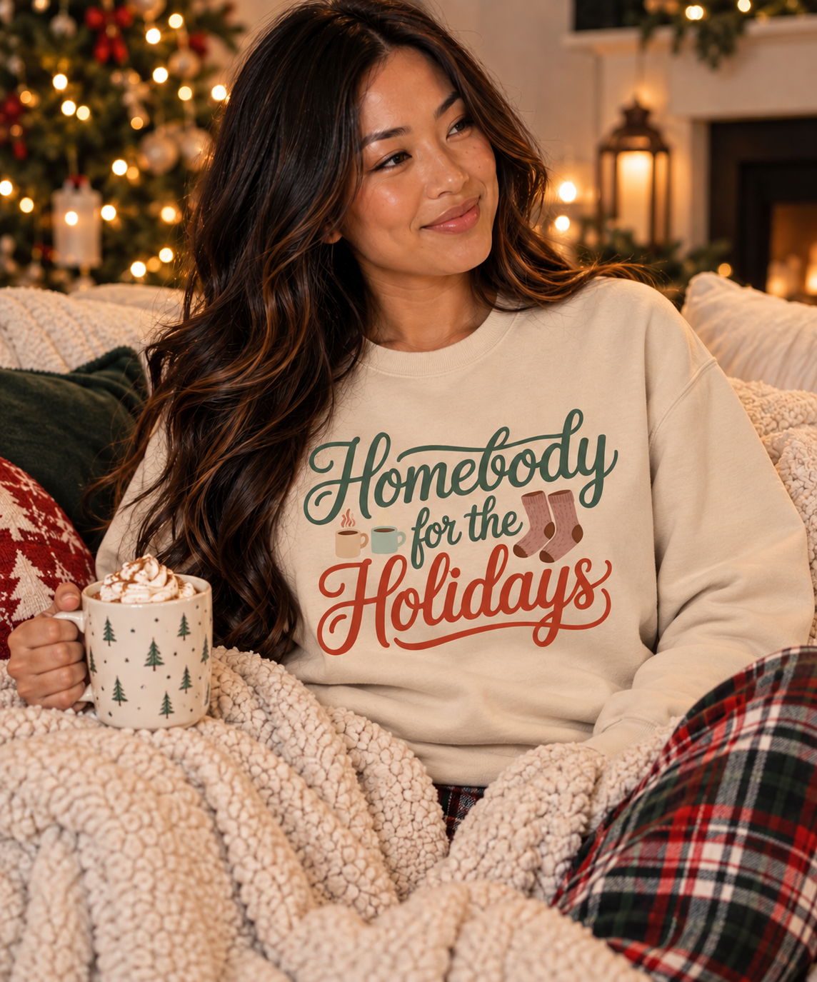 Homebody for the Holidays Christmas T-Shirt, Sweatshirt & Hoodie | Unisex Holiday Apparel