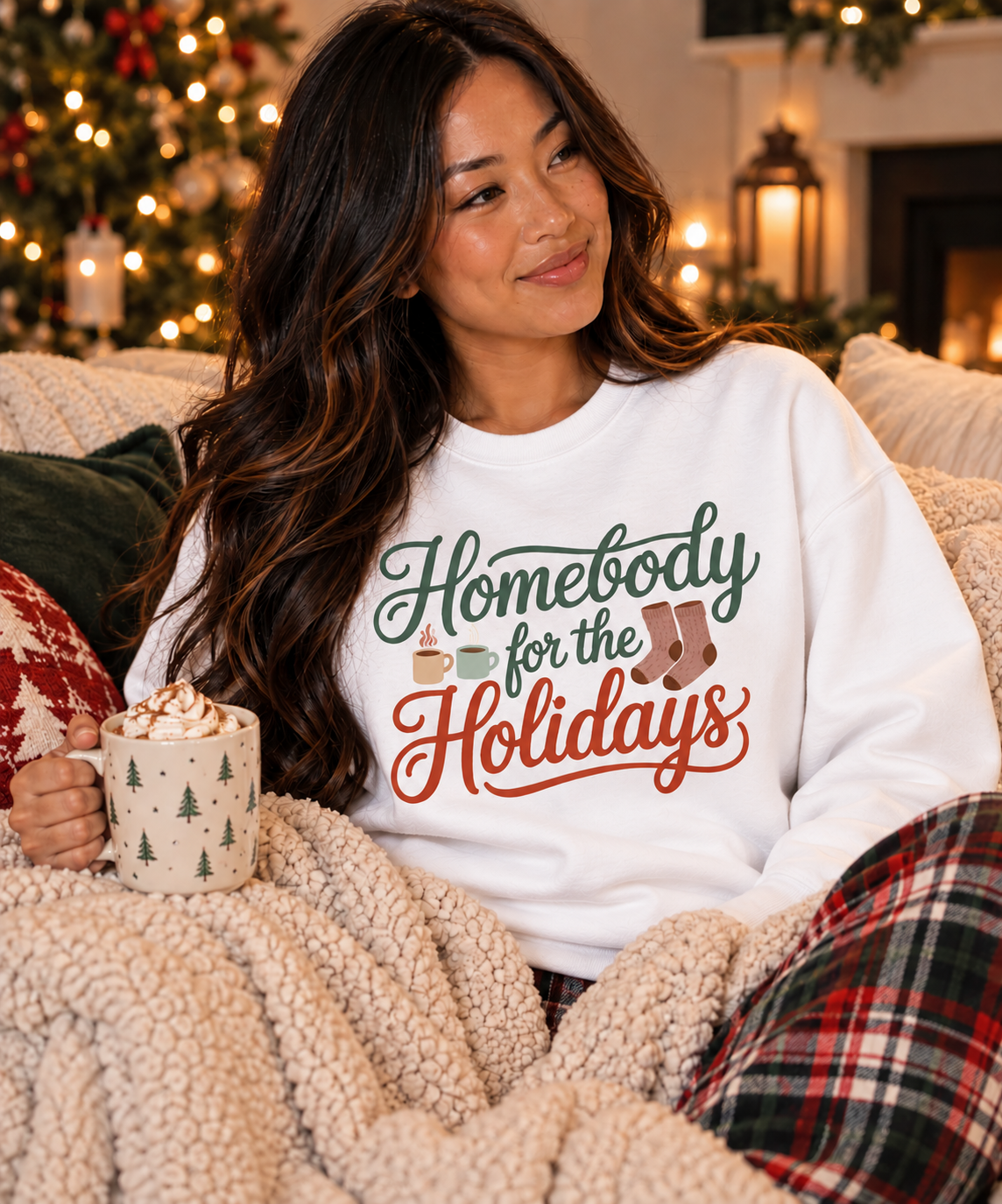Homebody for the Holidays Christmas T-Shirt, Sweatshirt & Hoodie | Unisex Holiday Apparel
