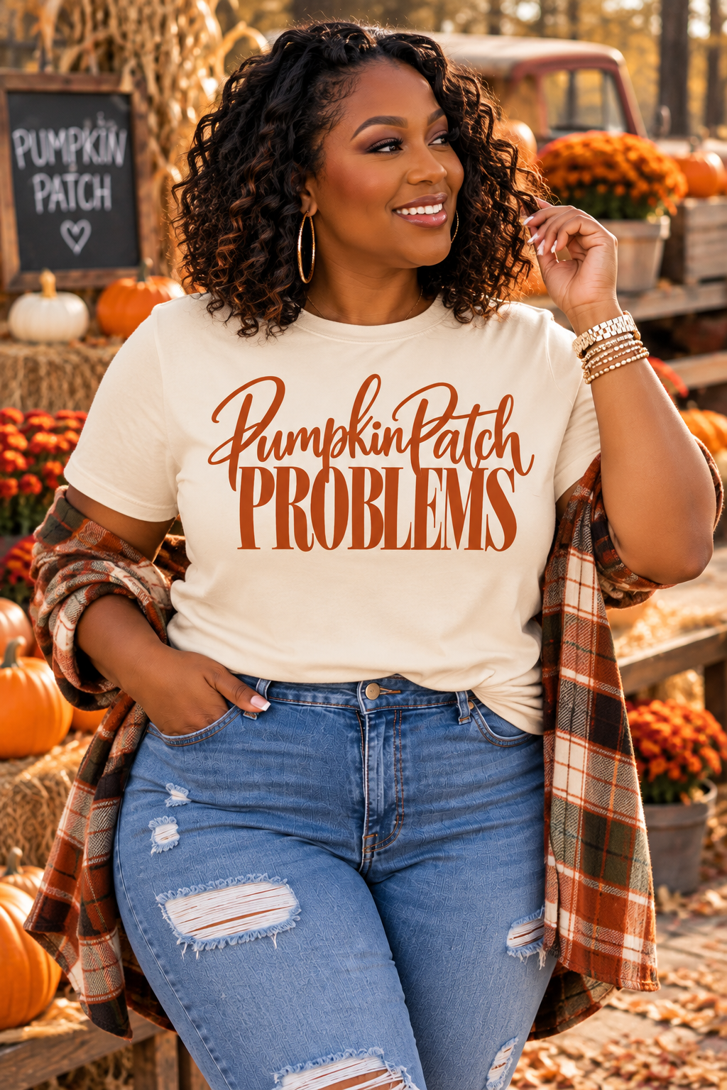 Pumpkin Patch Problems Fall Tee, Crewneck & Hoodie – Unisex Fit