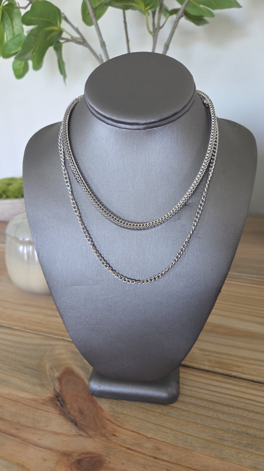 Effortless Layered Silver Chain Necklace
