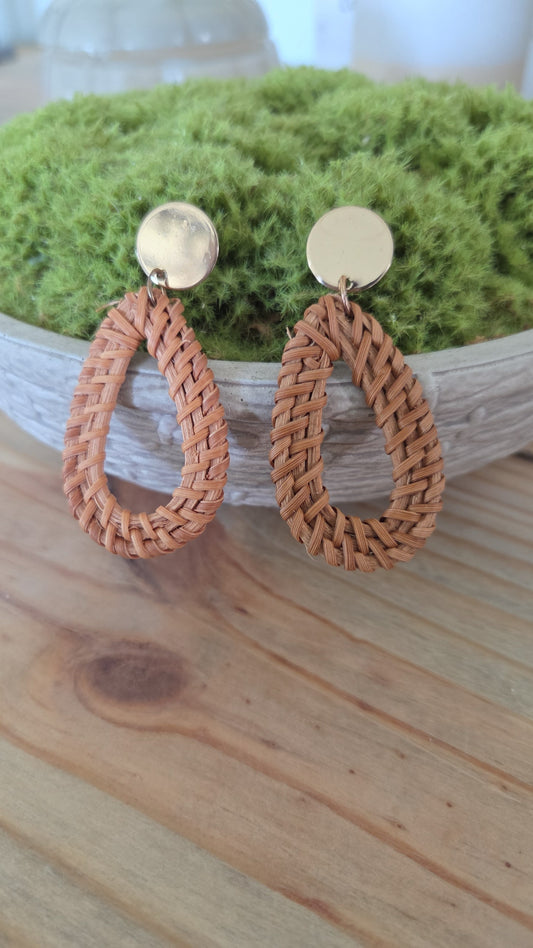 Natural Woven Drop Earrings