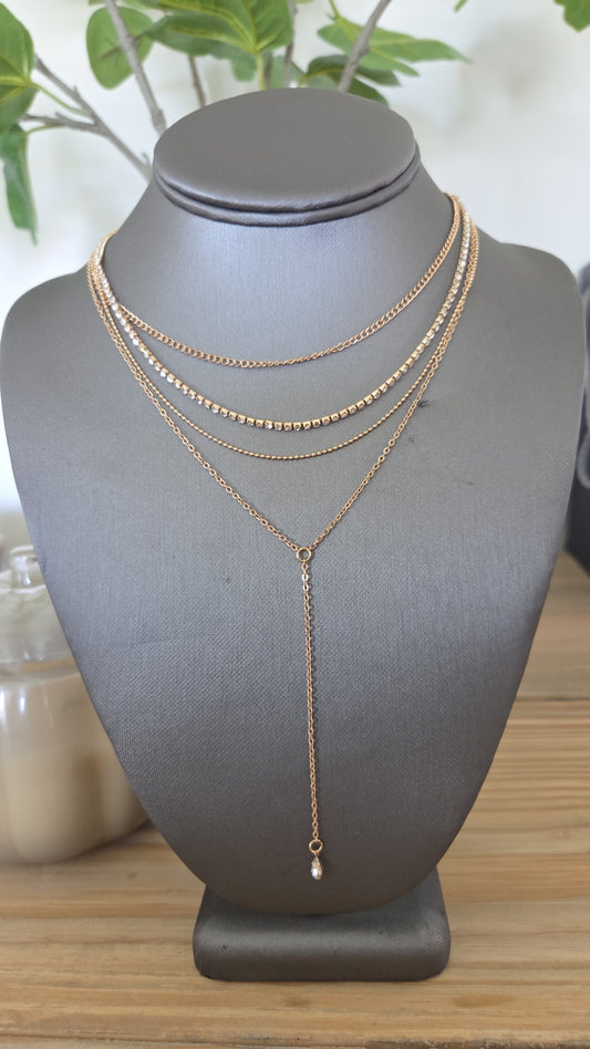 Golden Glow Layered Chain Necklace